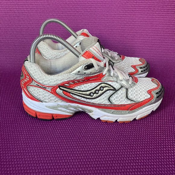 Saucony Shoes - Saucony Progrid Ride 4 Silver Red White Athletic Sneakers